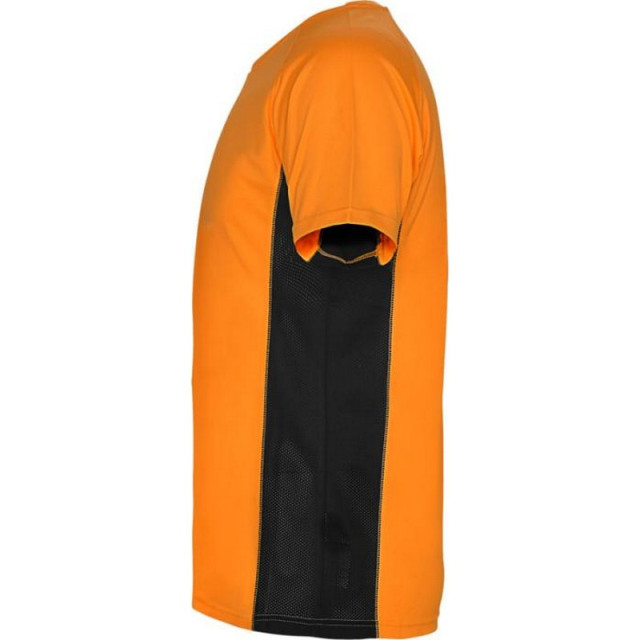 Roly Kinderen/kinderen shanghai sport t-shirt met korte mouwen UTPF4442_fluroorangesolidblack large