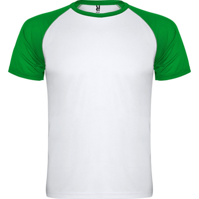 Roly Kinderen/kinderen indianapolis sport t-shirt met korte mouwen UTPF4443_whiteferngreen large