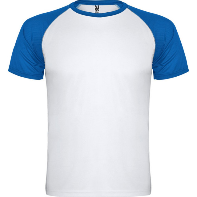 Roly Kinderen/kinderen indianapolis sport t-shirt met korte mouwen UTPF4443_whiteroyalblue large