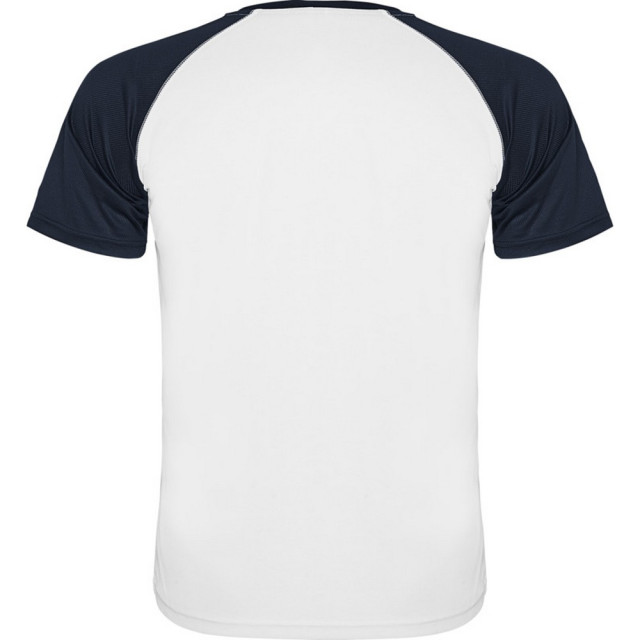 Roly Kinderen/kinderen indianapolis sport t-shirt met korte mouwen UTPF4443_whitenavyblue large