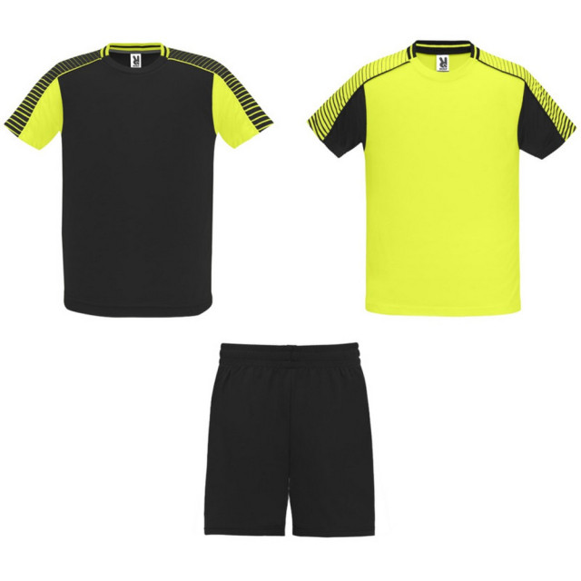 Roly Unisex volwassen juve sports sportset UTPF4439_fluorescentyellowsolidblack large