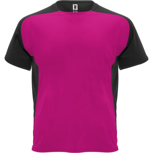 Roly Kinder/kinder bugatti sport t-shirt met korte mouwen UTPF4440_fuchsiasolidblack large