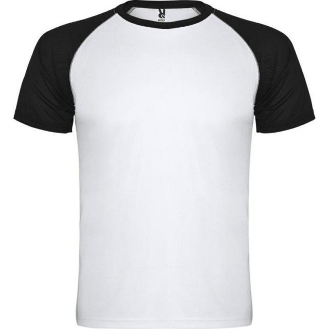 Roly Unisex volwassen indianapolis sport t-shirt met korte mouwen UTPF4436_whitesolidblack large