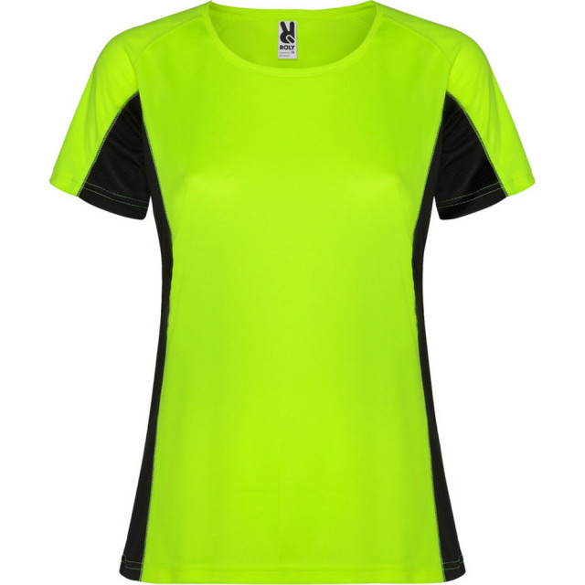 Roly Dames shanghai sport t-shirt met korte mouwen UTPF4435_flurogreensolidblack large
