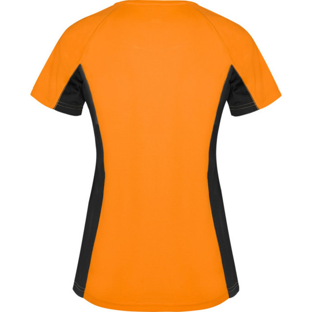 Roly Dames shanghai sport t-shirt met korte mouwen UTPF4435_fluroorangesolidblack large