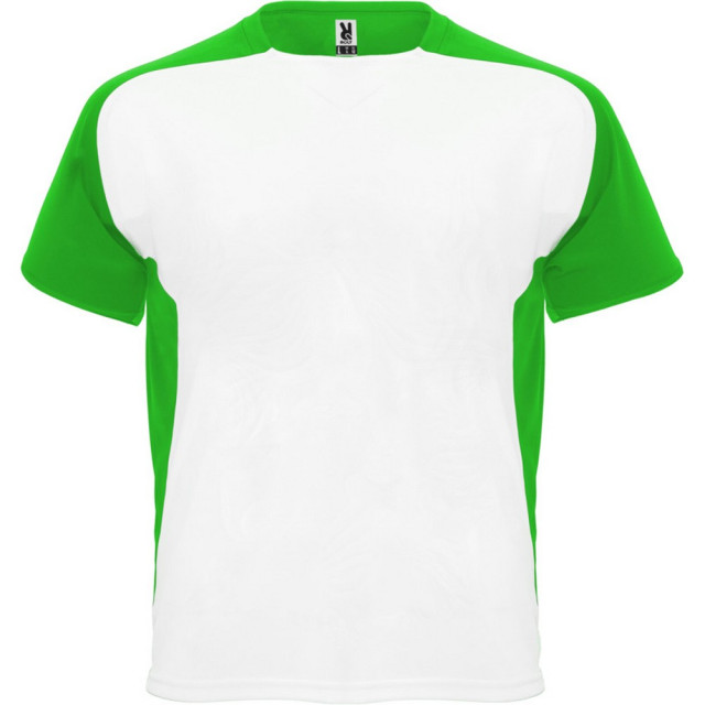 Roly Kinder/kinder bugatti sport t-shirt met korte mouwen UTPF4440_whiteferngreen large