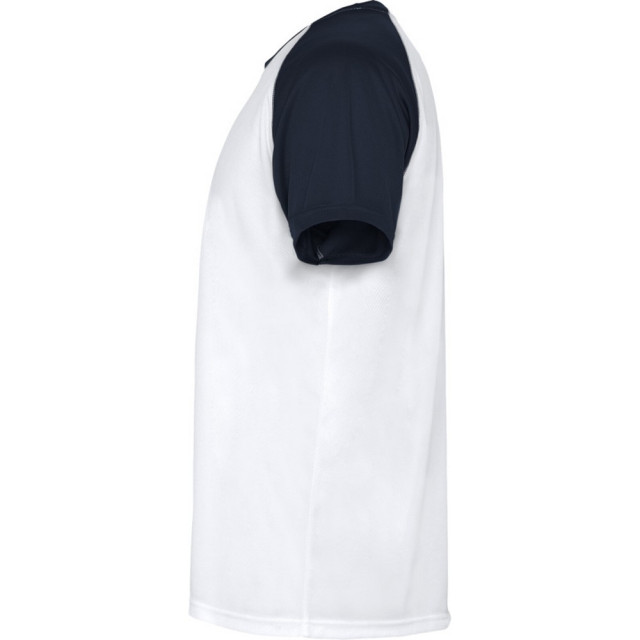 Roly Kinderen/kinderen indianapolis sport t-shirt met korte mouwen UTPF4443_whitenavyblue large