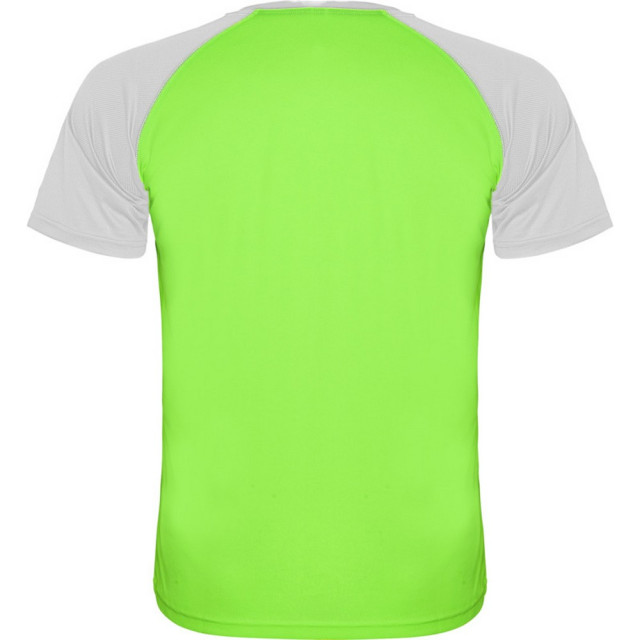 Roly Kinderen/kinderen indianapolis sport t-shirt met korte mouwen UTPF4443_flurogreenwhite large