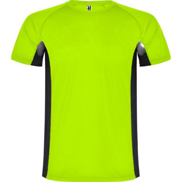 Roly Kinderen/kinderen shanghai sport t-shirt met korte mouwen UTPF4442_flurogreensolidblack large