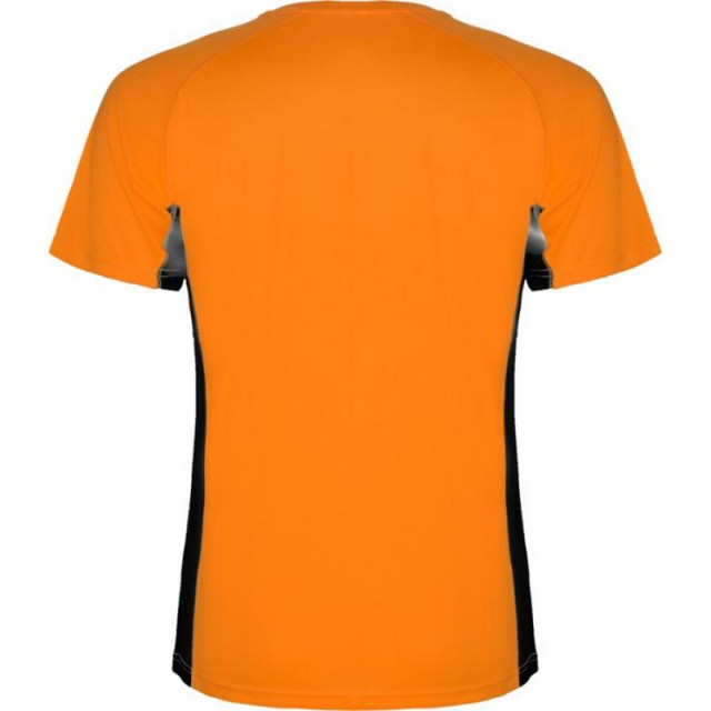 Roly Kinderen/kinderen shanghai sport t-shirt met korte mouwen UTPF4442_fluroorangesolidblack large