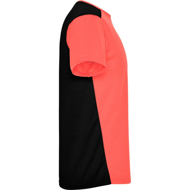 Roly Unisex detroit sport t-shirt met korte mouwen voor volwassenen UTPF4445_fluorescentcoralsolidblack large