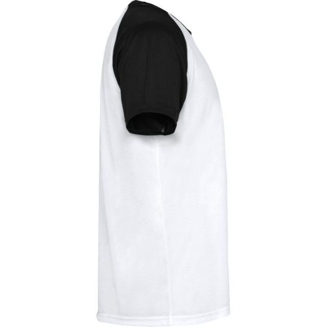 Roly Kinderen/kinderen indianapolis sport t-shirt met korte mouwen UTPF4443_whitesolidblack large