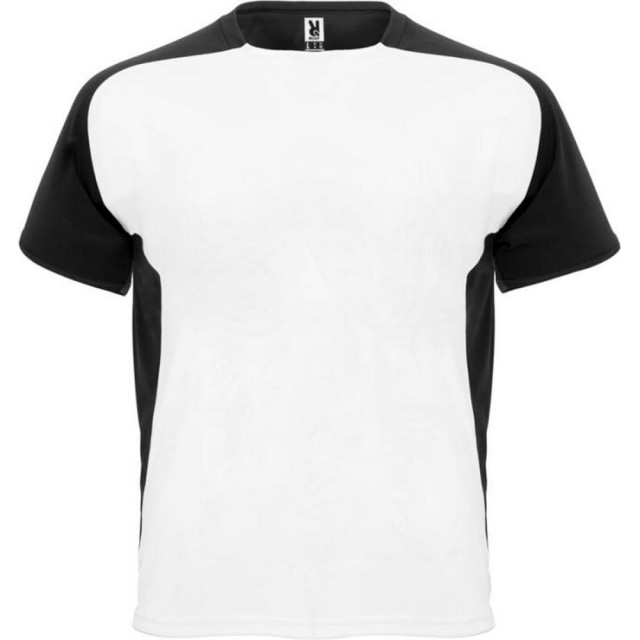 Roly Unisex bugatti sport t-shirt voor volwassenen UTPF4432_whitesolidblack large