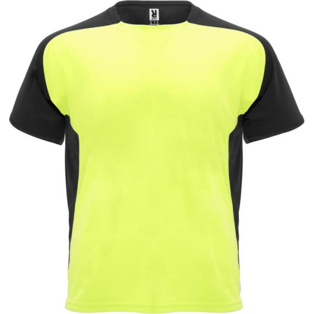 Roly Unisex bugatti sport t-shirt voor volwassenen UTPF4432_fluroyellowsolidblack large