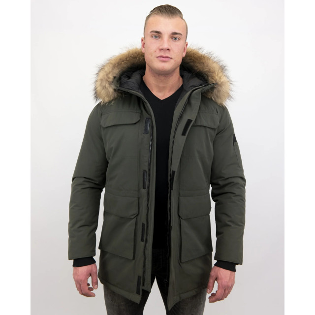 Enos Winterjas parka met grote echte bontkraag PI-7169-G large