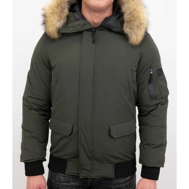 Enos Korte winterjas army met bontkraag PI-7005G | 8821G large