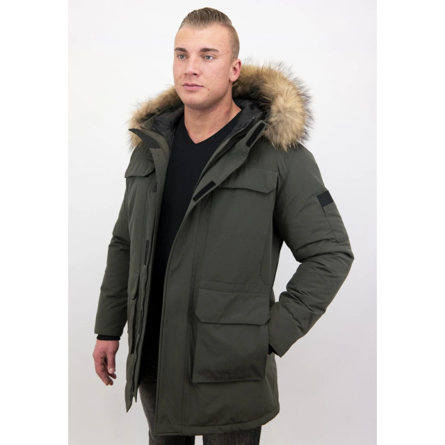 Enos Winterjas parka met grote echte bontkraag PI-7169-G large