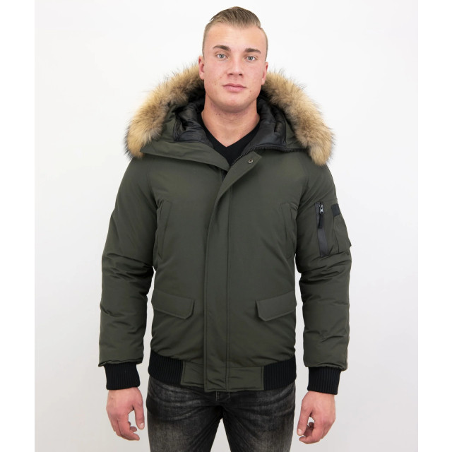 Enos Korte winterjas army met bontkraag PI-7005G | 8821G large