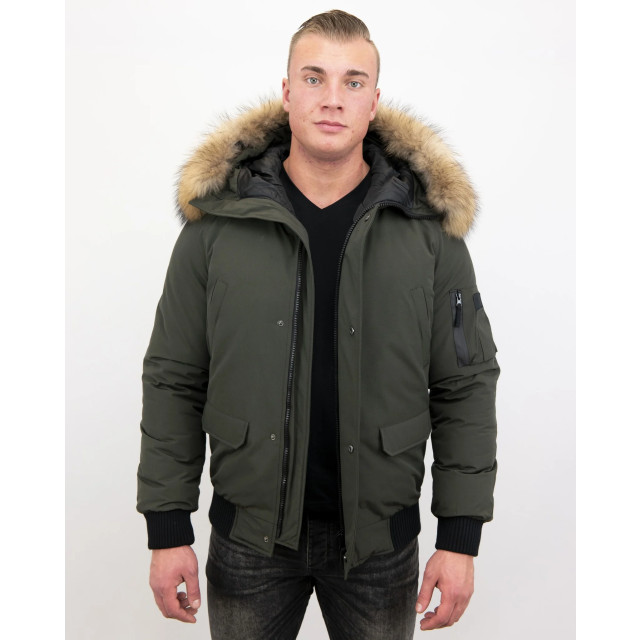 Enos Korte winterjas army met bontkraag PI-7005G | 8821G large
