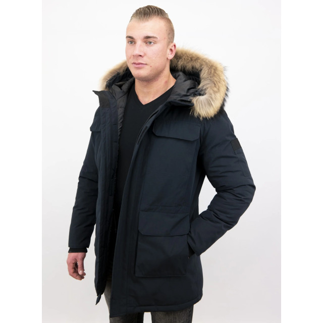 Enos Parka winterjas met grote echte bontkraag PI-7169-B large