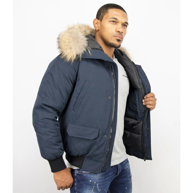 Enos Korte winterjas met bontkraag PI-7005B | 8821B large