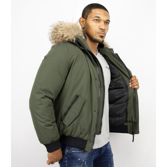 Enos Korte winterjas met bontkraag PI-7015R large