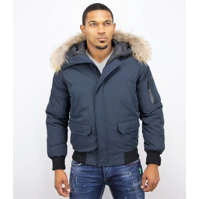 Enos Korte winterjas met bontkraag PI-7005B | 8821B large