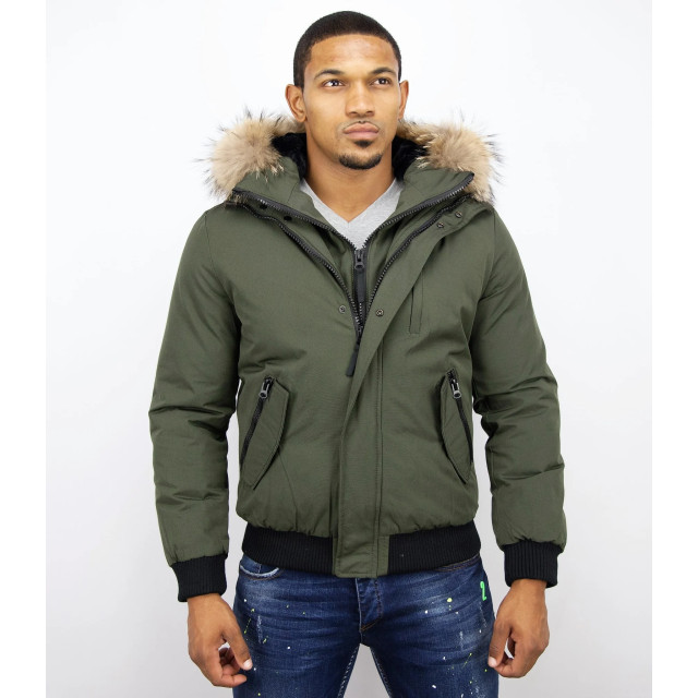 Enos Korte winterjas met bontkraag PI-7015R large