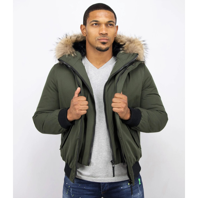 Enos Korte winterjas met bontkraag PI-7015R large