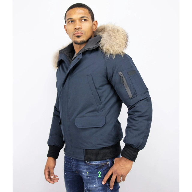 Enos Korte winterjas met bontkraag PI-7005B | 8821B large