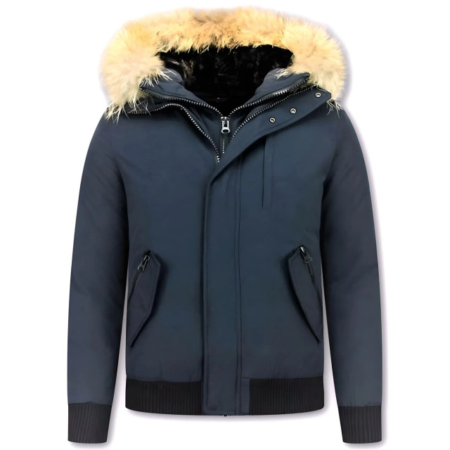 Enos Korte winterjas met bontkraag PI-7015B large