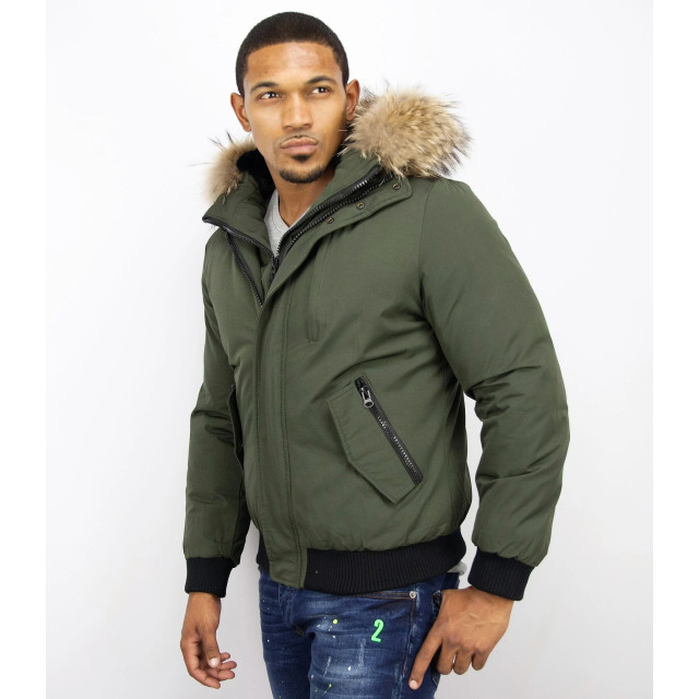 Enos Korte winterjas met bontkraag PI-7015R large