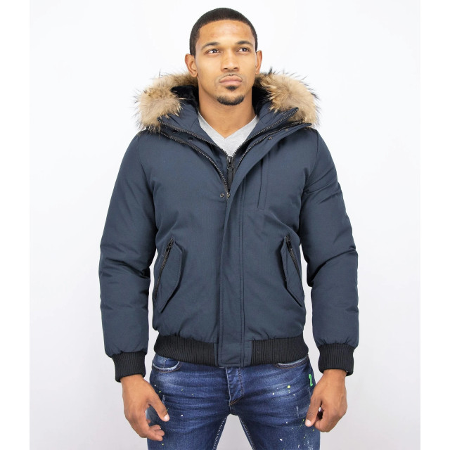 Enos Korte winterjas met bontkraag PI-7015B large