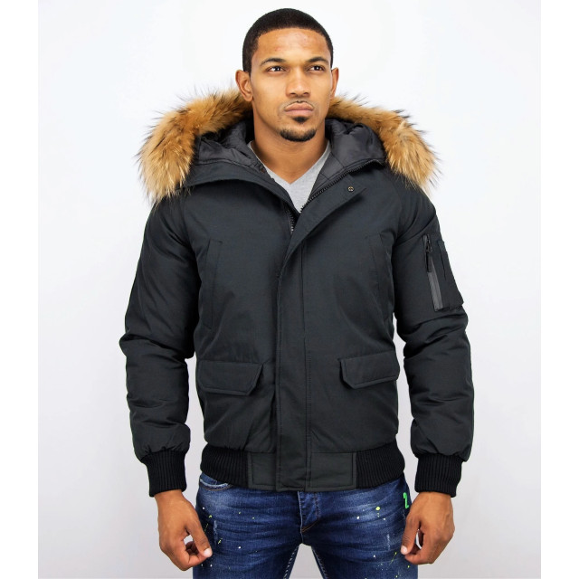 Enos Korte winterjas met bontkraag PI-7005Z | 8821Z large