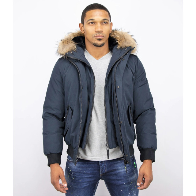 Enos Korte winterjas met bontkraag PI-7015B large