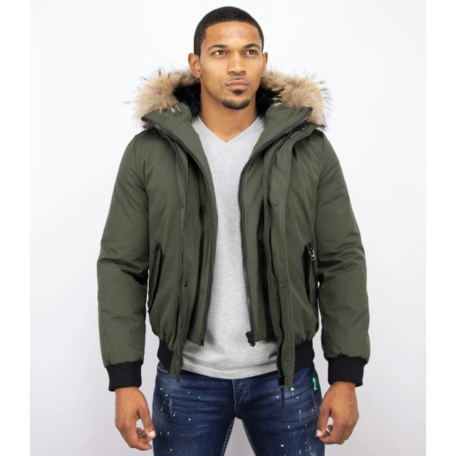 Enos Korte winterjas met bontkraag PI-7015R large