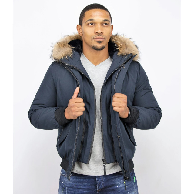 Enos Korte winterjas met bontkraag PI-7015B large