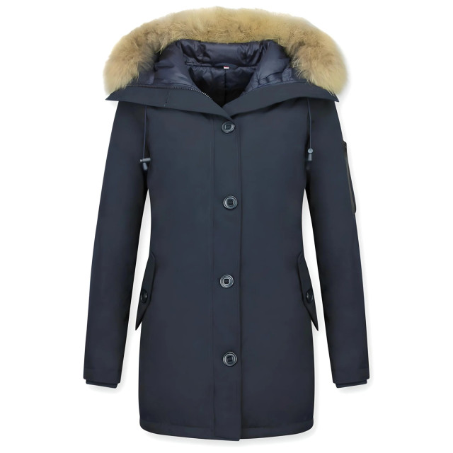TheBrand Lange parka jas met bontkraag LB-505B large