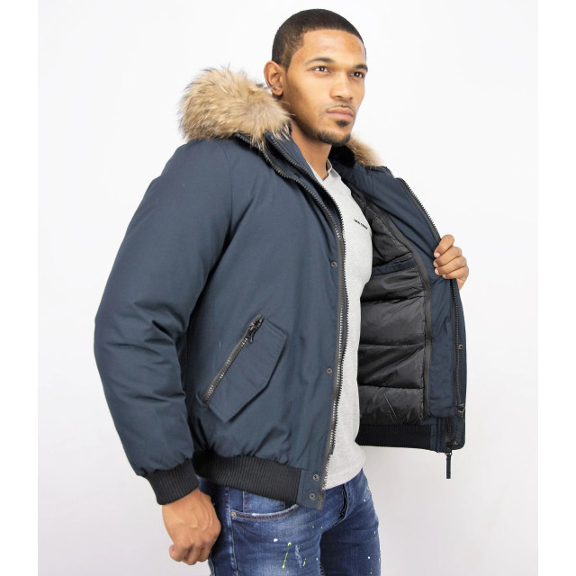 Enos Korte winterjas met bontkraag PI-7015B large