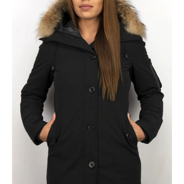 TheBrand Lange parka jas met bontkraag LB-505Z large
