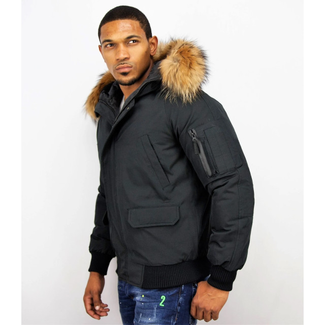 Enos Korte winterjas met bontkraag PI-7005Z | 8821Z large