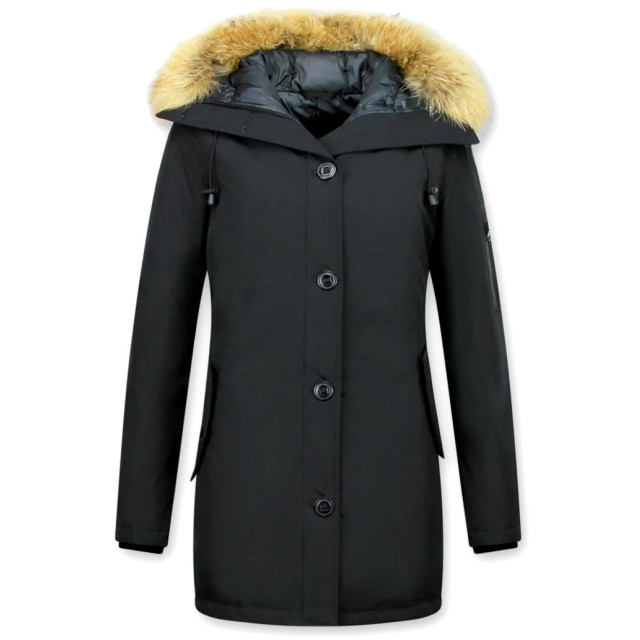 TheBrand Lange parka jas met bontkraag LB-505Z large