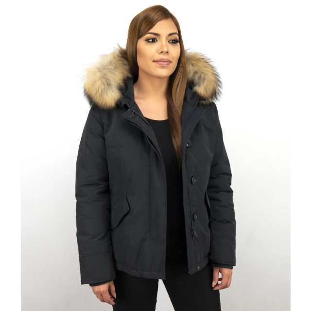 TheBrand Korte winterjas met bontkraag LB-551BPM-B large