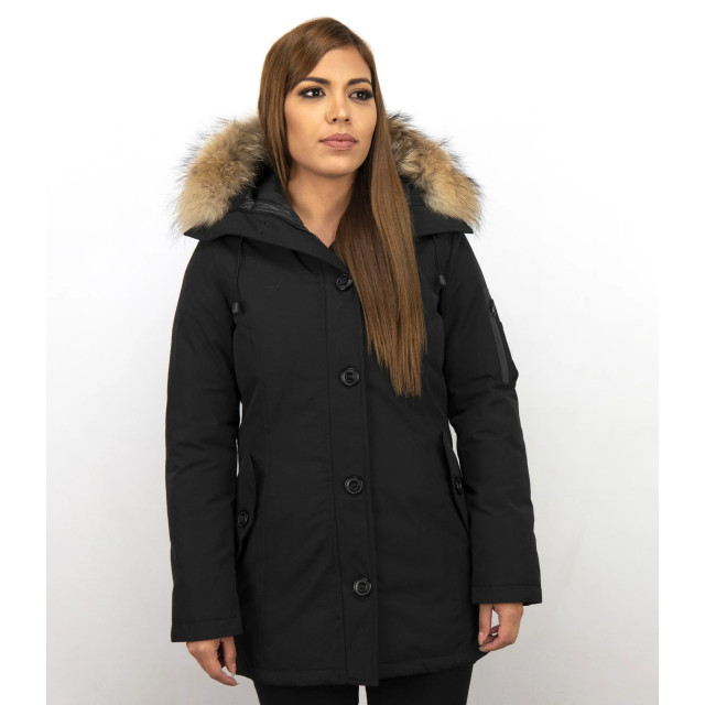 TheBrand Lange parka jas met bontkraag LB-505Z large