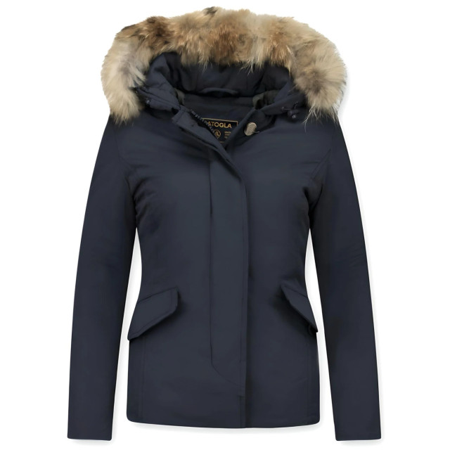 TheBrand Korte winterjas met bontkraag LB-551BPM-B large