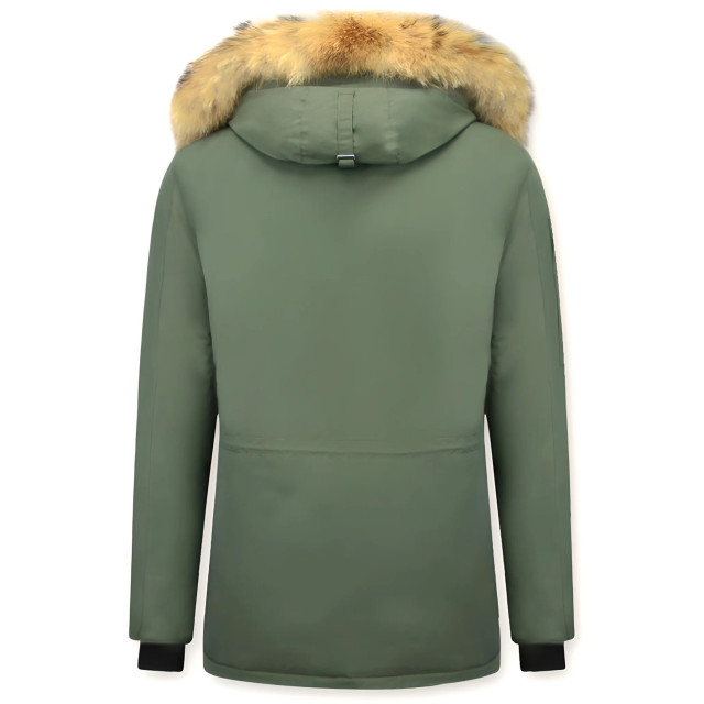 Beluomo Lange parka jas met bontkraag 7503G large