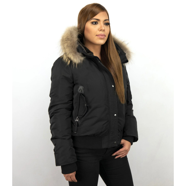 Gentile Bellini Korte winterjas met bontkraag DM8815-1 large