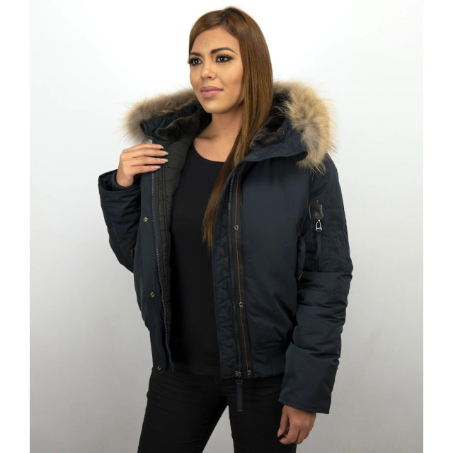 Gentile Bellini Korte winterjas met bontkraag DM8815-5 large