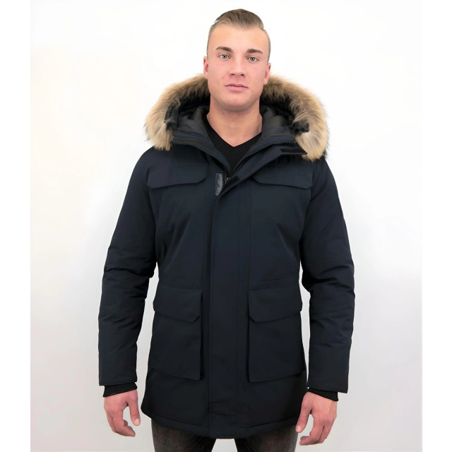 Enos Parka winterjas met grote echte bontkraag PI-7169-B large