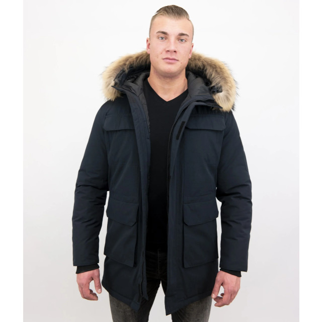 Enos Parka winterjas met grote echte bontkraag PI-7169-B large